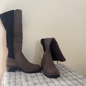 Kenneth Cole Reaction Black and Brown Winter Boots with Knee-High Design